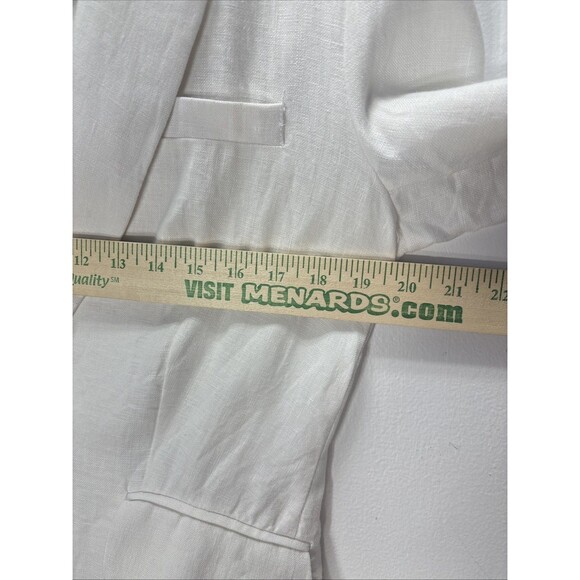 Olivia Moon Women’s 100% Linen White 1-Button Blazer Pockets Sz M - Picture 5 of 15